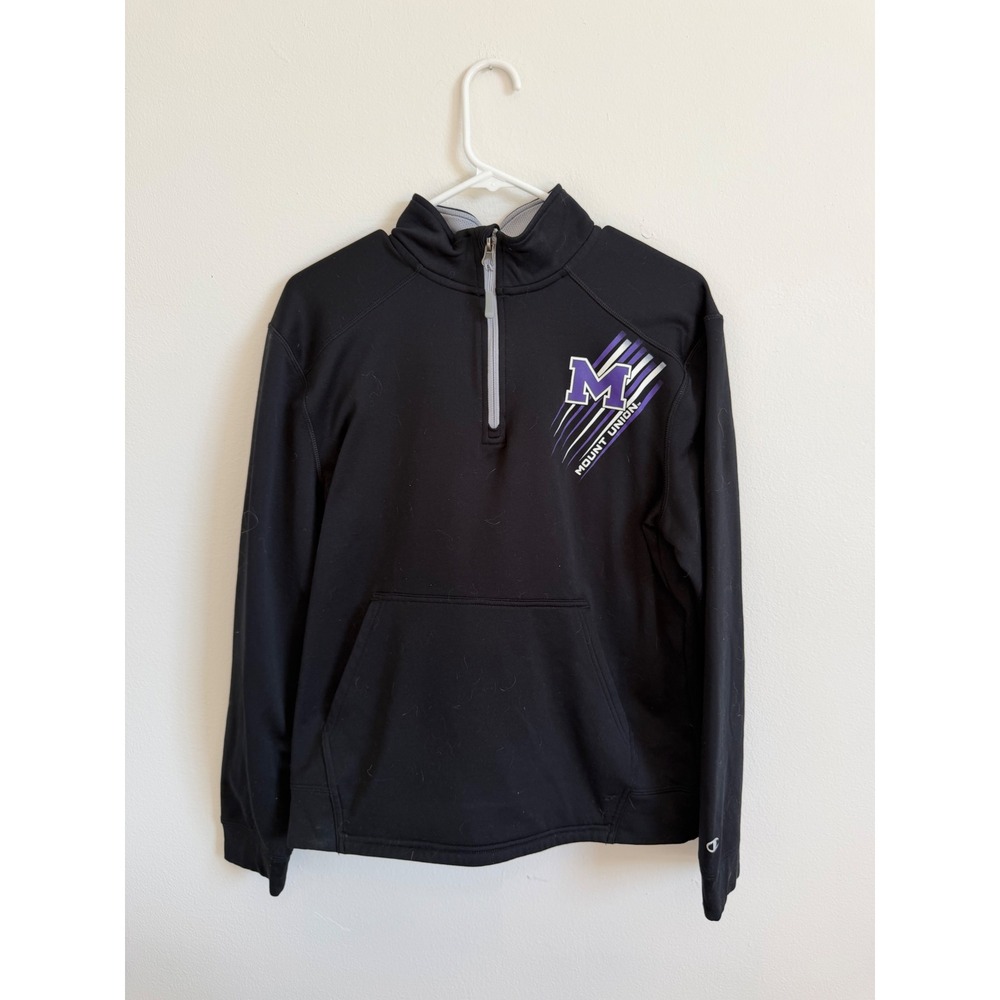 Champion University of Mount Union Quarter Zip Pullover Sweatshirt Mens Small